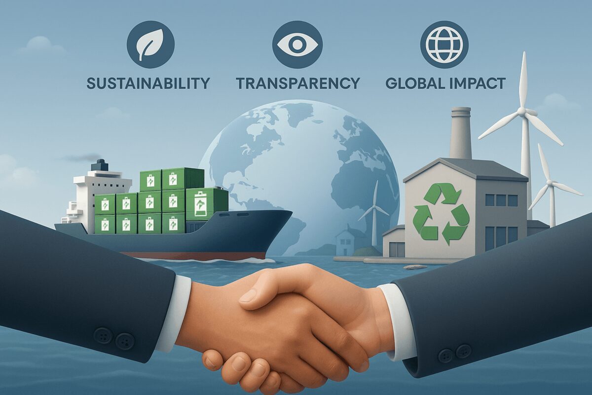 Sustainability, transparency and global impact illustration